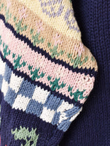 パッチワーク風 刺繍 カーディガン