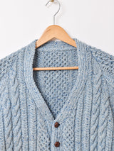 アランニットカーディガン ブルー
