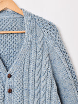 アランニットカーディガン ブルー