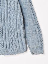 アランニットカーディガン ブルー