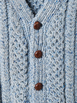 アランニットカーディガン ブルー