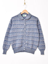 イタリア製 花柄 襟付き カーディガン