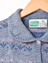 イタリア製 花柄 襟付き カーディガン