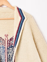 バタフライモチーフ 刺繍 ヘビーウールカーディガン