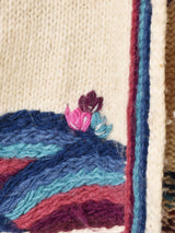 バタフライモチーフ 刺繍 ヘビーウールカーディガン