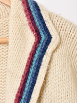 バタフライモチーフ 刺繍 ヘビーウールカーディガン