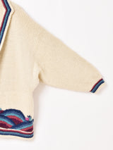 バタフライモチーフ 刺繍 ヘビーウールカーディガン