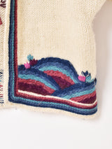 バタフライモチーフ 刺繍 ヘビーウールカーディガン