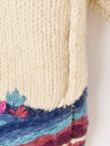 バタフライモチーフ 刺繍 ヘビーウールカーディガン