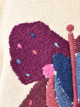 バタフライモチーフ 刺繍 ヘビーウールカーディガン