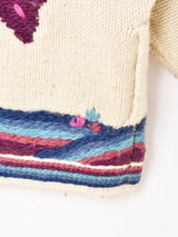 バタフライモチーフ 刺繍 ヘビーウールカーディガン