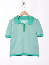 【3色展開】Meridian メッシュ 半袖 ニットポロシャツ