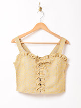 【5色展開】Emerald Motel 総柄 ジャガード織り ビスチェ