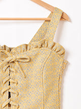 【5色展開】 Emerald Motel 総柄 ジャガード織り ビスチェ