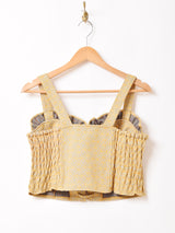 【5色展開】 Emerald Motel 総柄 ジャガード織り ビスチェ