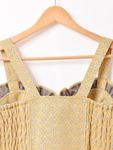 【5色展開】 Emerald Motel 総柄 ジャガード織り ビスチェ