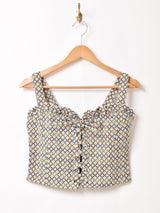 【5色展開】Emerald Motel 総柄 ジャガード織り ビスチェ