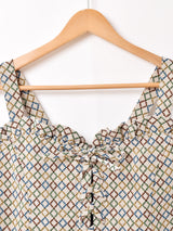 【5色展開】 Emerald Motel 総柄 ジャガード織り ビスチェ