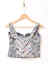 【5色展開】 Emerald Motel 総柄 ジャガード織り ビスチェ