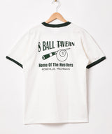 【2色展開】ビリヤードプリント リンガーTシャツ