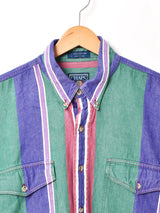 80's CHAPS ストライプ柄 長袖シャツ