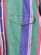 80's CHAPS ストライプ柄 長袖シャツ