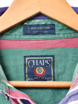 80's CHAPS ストライプ柄 長袖シャツ