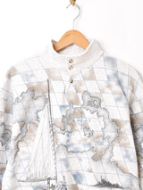 マップ柄 ハイネック スウェットシャツ