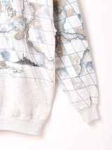 マップ柄 ハイネック スウェットシャツ