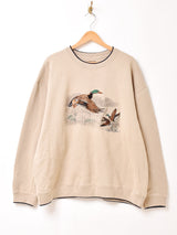 アニマル 刺繍 スウェットシャツ