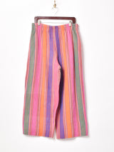 エスニック イージーパンツ マルチストライプ