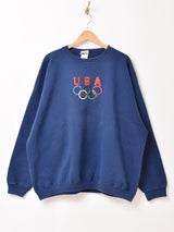 USA オリンピック ロゴ刺繍 スウェットシャツ