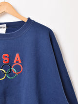 USA オリンピック ロゴ刺繍 スウェットシャツ