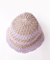 【3色展開】2トーン ボーダー クロシェハット