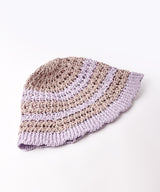 【3色展開】2トーン ボーダー クロシェハット