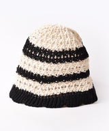 【3色展開】2トーン ボーダー クロシェハット