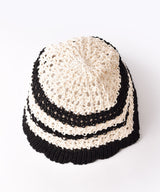 【3色展開】2トーン ボーダー クロシェハット