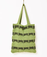 【2色展開】幾何学柄 ニット トートバッグ