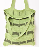 【2色展開】幾何学柄 ニット トートバッグ