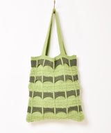 【2色展開】幾何学柄 ニット トートバッグ