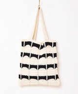 【2色展開】幾何学柄 ニット トートバッグ