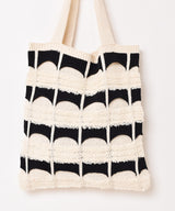 【2色展開】幾何学柄 ニット トートバッグ