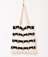 【2色展開】幾何学柄 ニット トートバッグ