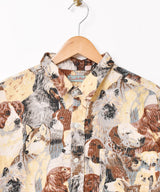 Emerald Motel 犬柄 コーデュロ イ長袖シャツ