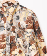 Emerald Motel 犬柄 コーデュロ イ長袖シャツ