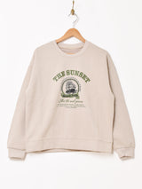 【2色展開】 プリントスウェットシャツ 「THE SUNSET」