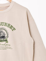 【2色展開】 プリントスウェットシャツ 「THE SUNSET」