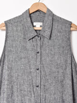 スリーブレスシャツワンピース