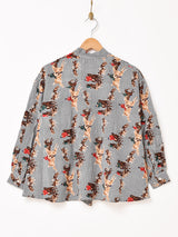 Emerald Motel 総柄 長袖 ボウタイブラウス