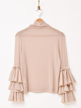 【3色展開】Emerald Motel フリルデザイン タートルネック シアーカットソー